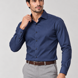 CAMISA M/L CONTEMPORANEA FIO TINTO MARINHO