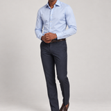 CAMISA M/L CONTEMPORANEA LISA AZUL BB