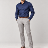 CAMISA M/L CONTEMPORANEA FIO TINTO MARINHO