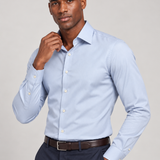 CAMISA M/L CONTEMPORANEA LISA AZUL BB