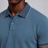 POLO M/C TECHNO FIO TINTO AZUL  JEANS