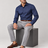 CAMISA M/L CONTEMPORANEA FIO TINTO MARINHO