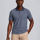 POLO M/C PIMA FIO TINTO AZUL