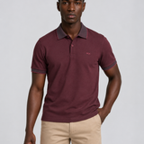 POLO M/C TECHNO FIO TINTO VINHO