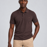 POLO M/C TECHNO FIO TINTO CAFE