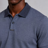 POLO M/C PIMA FIO TINTO AZUL