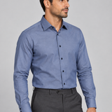 CAMISA M/L CONTEMP FALSO LISO AZUL