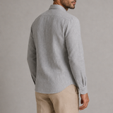 CAMISA M/L LINHO PURO CINZA 03.10.0069