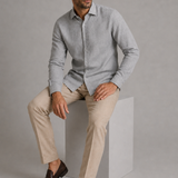 CAMISA M/L LINHO PURO CINZA 03.10.0069