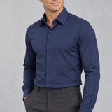 CAMISA M/L MALHA POLIAMIDA TEXTURA MARINHO