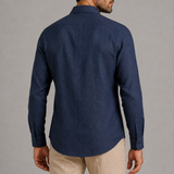 CAMISA M/L LINHO PURO MARINHO