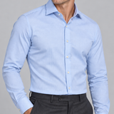 CAMISA M/L SOCIAL FALSO LISO AZUL CLARO