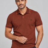POLO M/C PIQUET FANTASIA TERRACOTA