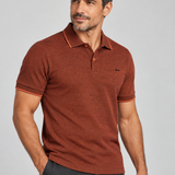 POLO M/C PIQUET FANTASIA TERRACOTA