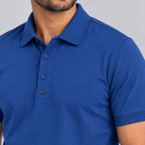 POLO M/C LISO TECHNO AZUL