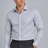 CAMISA M/L SOCIAL FALSO LISO CINZA