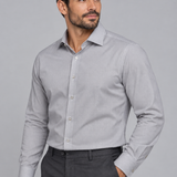 CAMISA M/L CONTEMPORANEO FALSO LISO CINZA