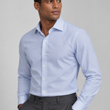 CAMISA M/L CONTEMPORANEO FALSO LISO AZUL