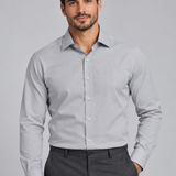 CAMISA M/L CONTEMPORANEO FALSO LISO CINZA