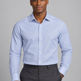 CAMISA M/L CONTEMPORANEO FALSO LISO AZUL