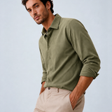 CAMISA M/L CASUAL  LISA SUEDE VERDE